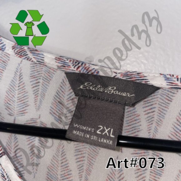 Eddie Bauer Women's Blouse top fern print Size 2XL *073 - Picture 2 of 3